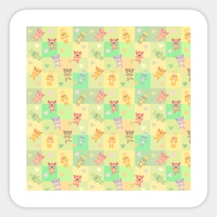 Doll & Square Pattern Sticker